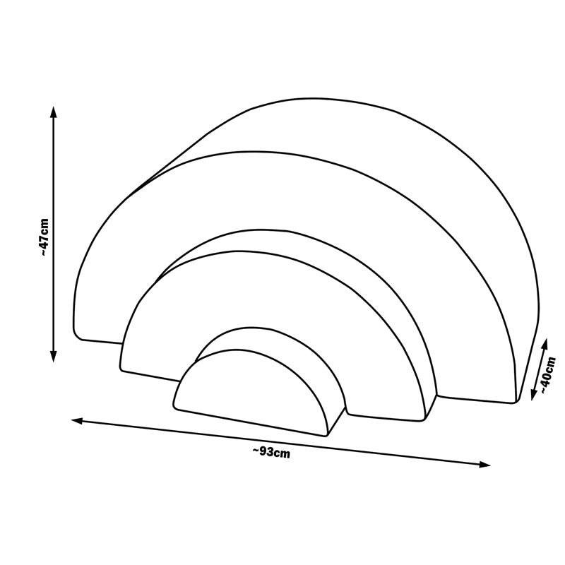 Rainbow Soft Play Set, Grey