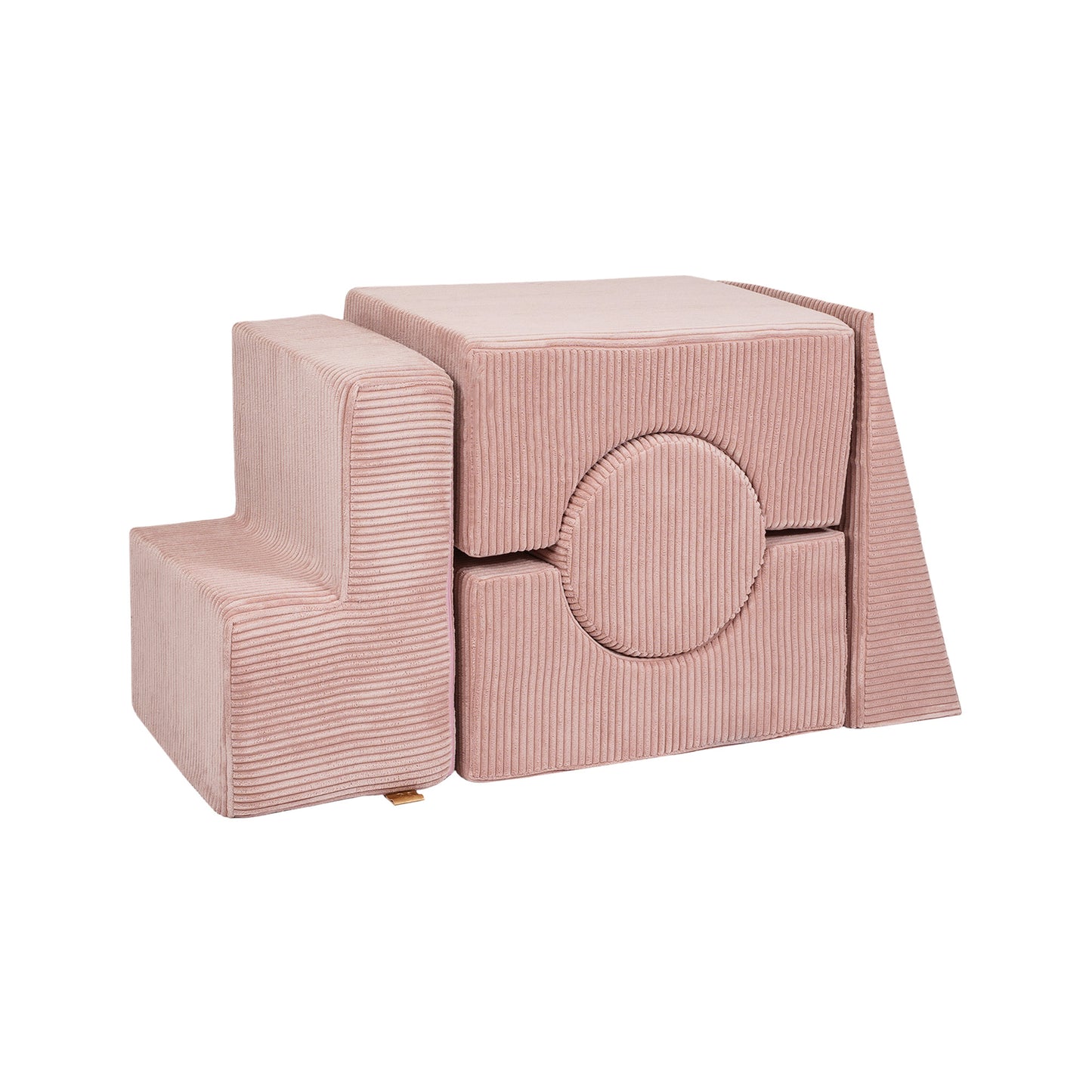Modular Play System with Cylinder Chunky Corduroy, Powder Rose