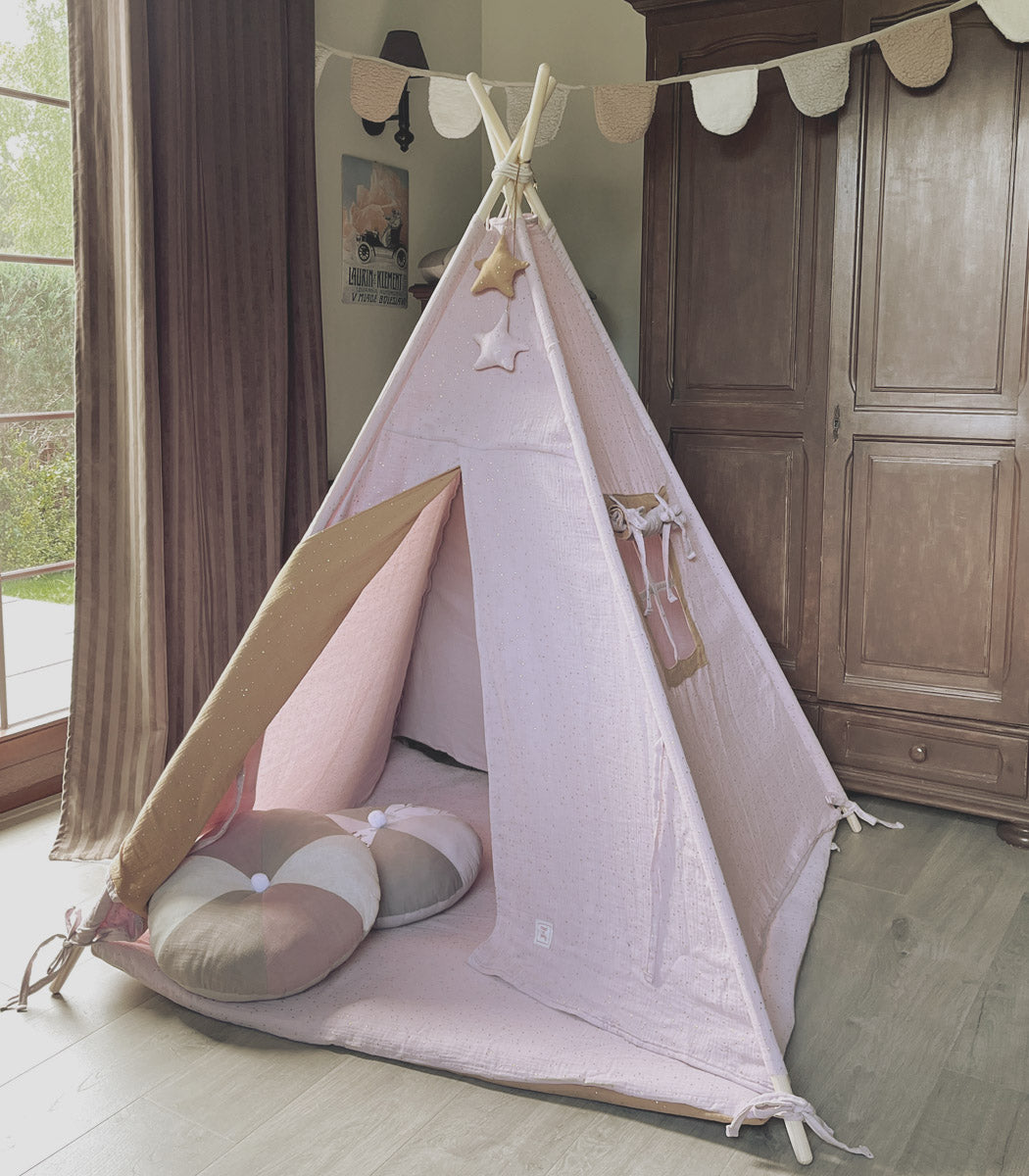 Classic Teepee with Mat, Pastel Pink