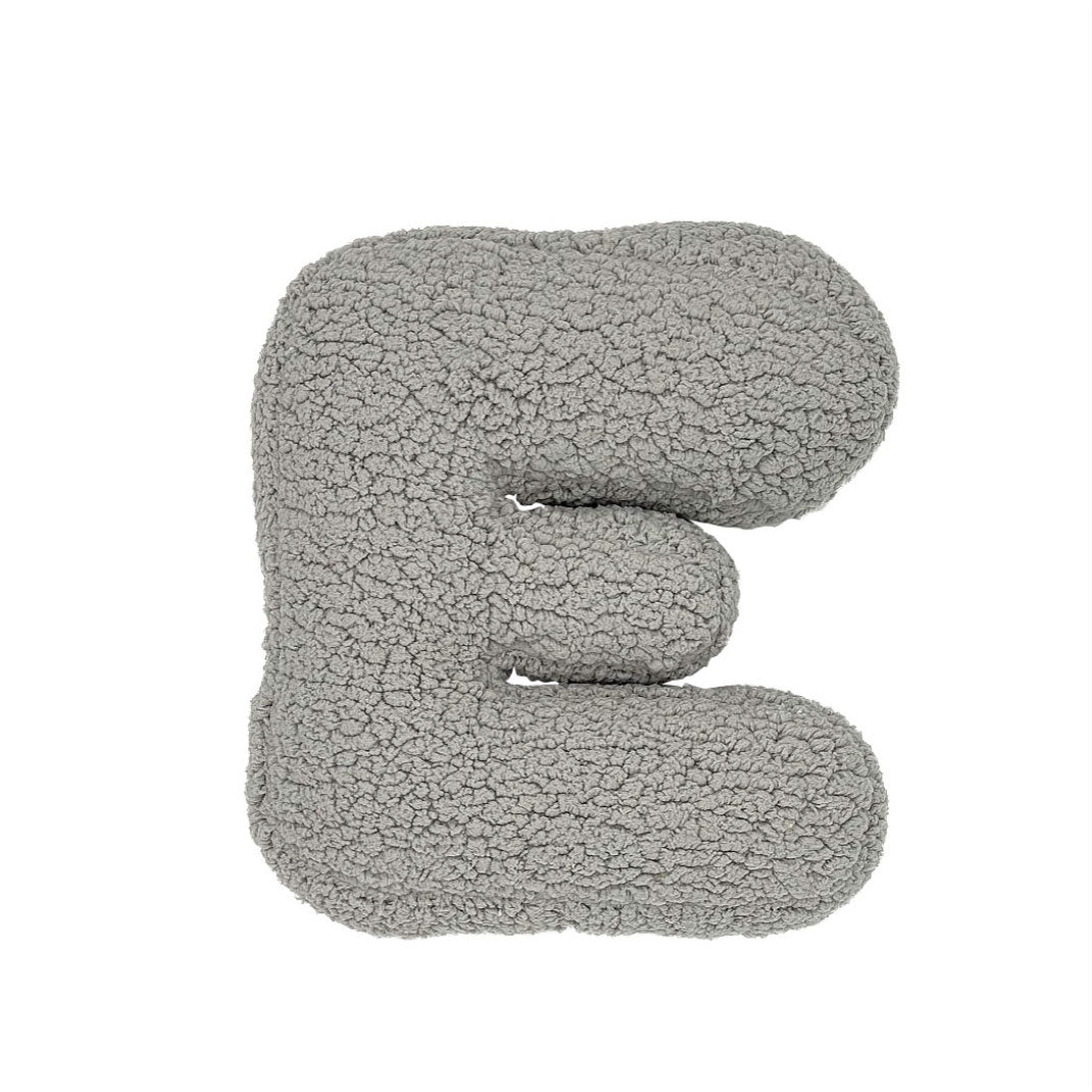 Bouclé Letter Cushion, Grey