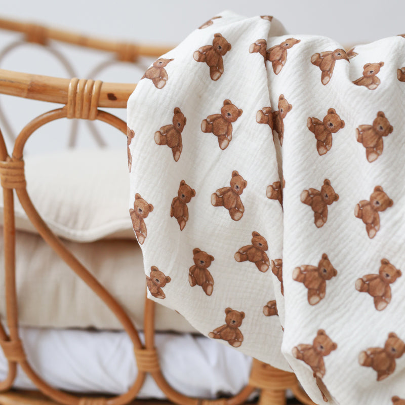 Muslin Blanket, Teddy Bears The Cosy Nursery