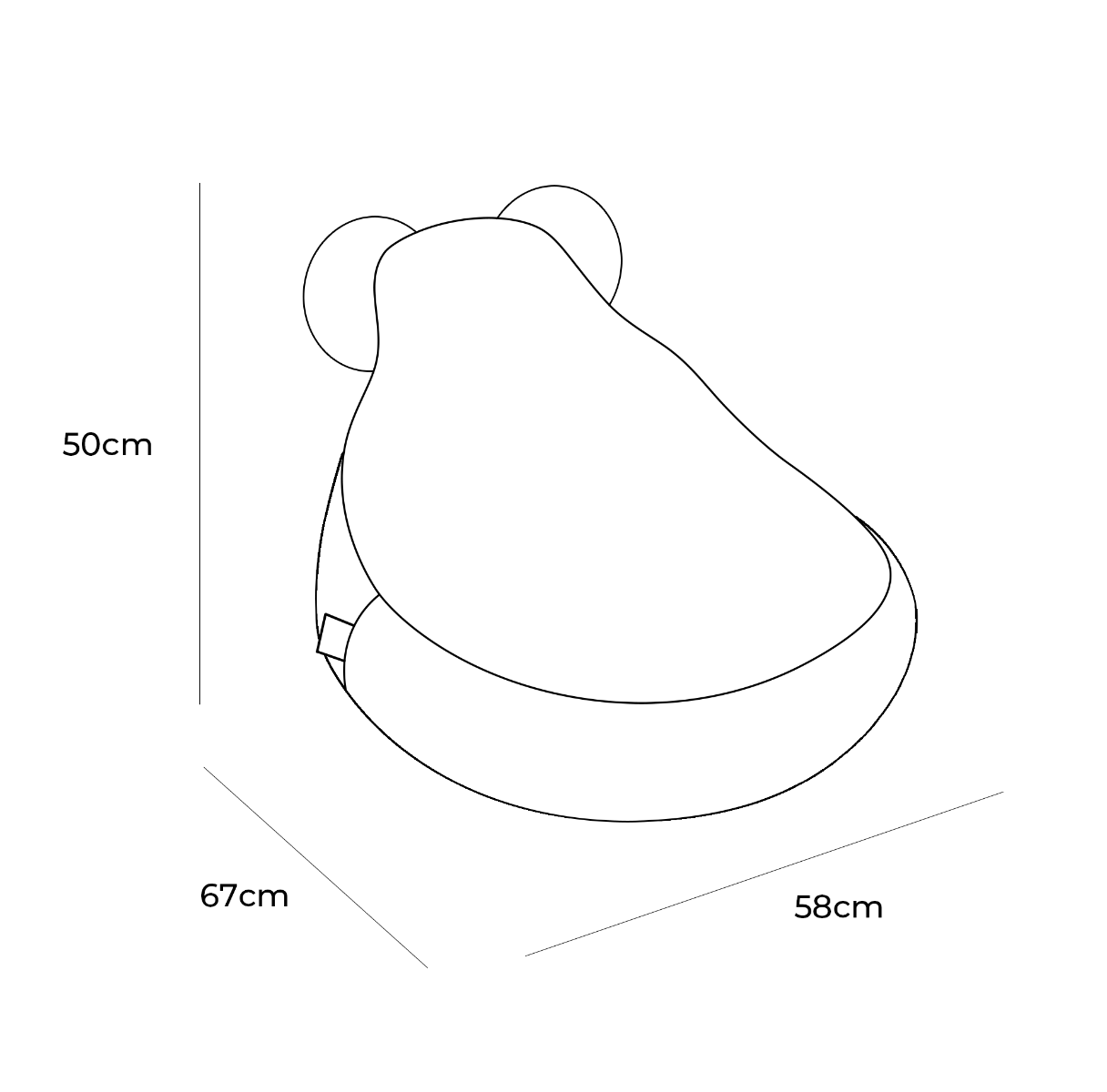 Bear Beanbag, Teddy, Cream