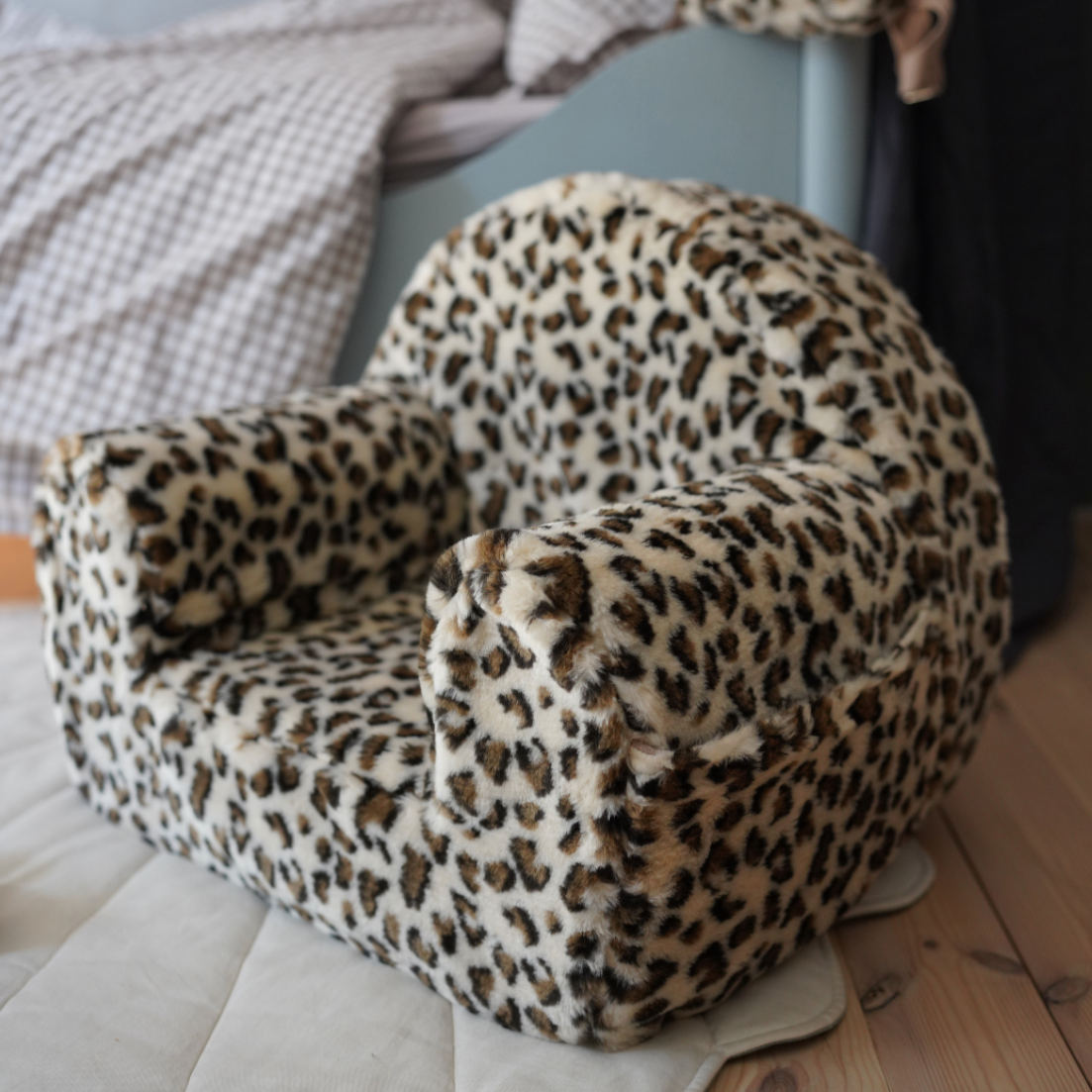 Leopard Print Plush Toddler Armchair