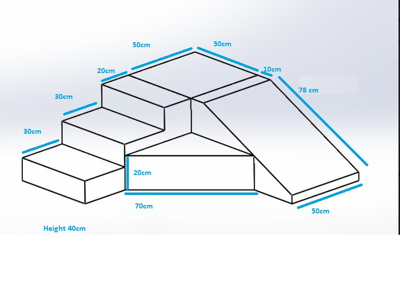 Slide and Step Soft Play Set, Black & White