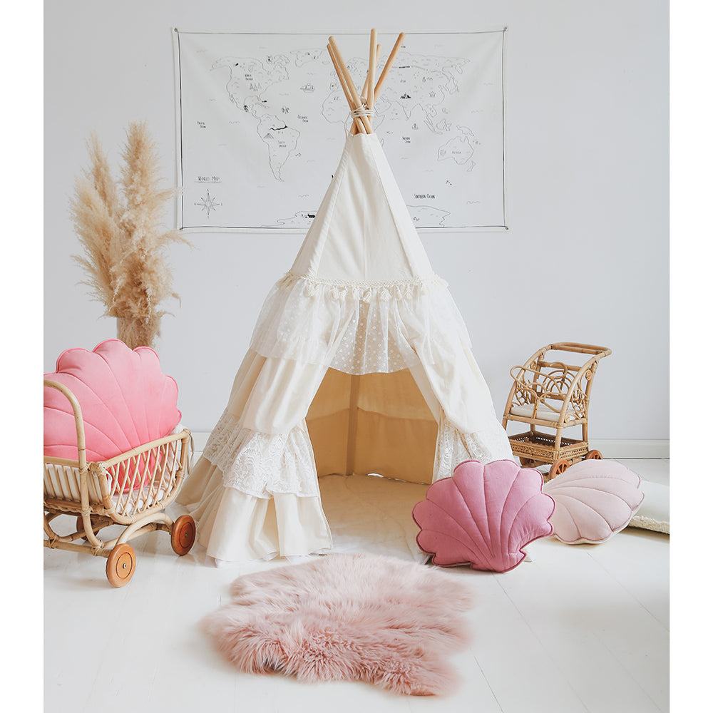 Layered Luxury Teepee Tent, Lace The Cosy Nursery