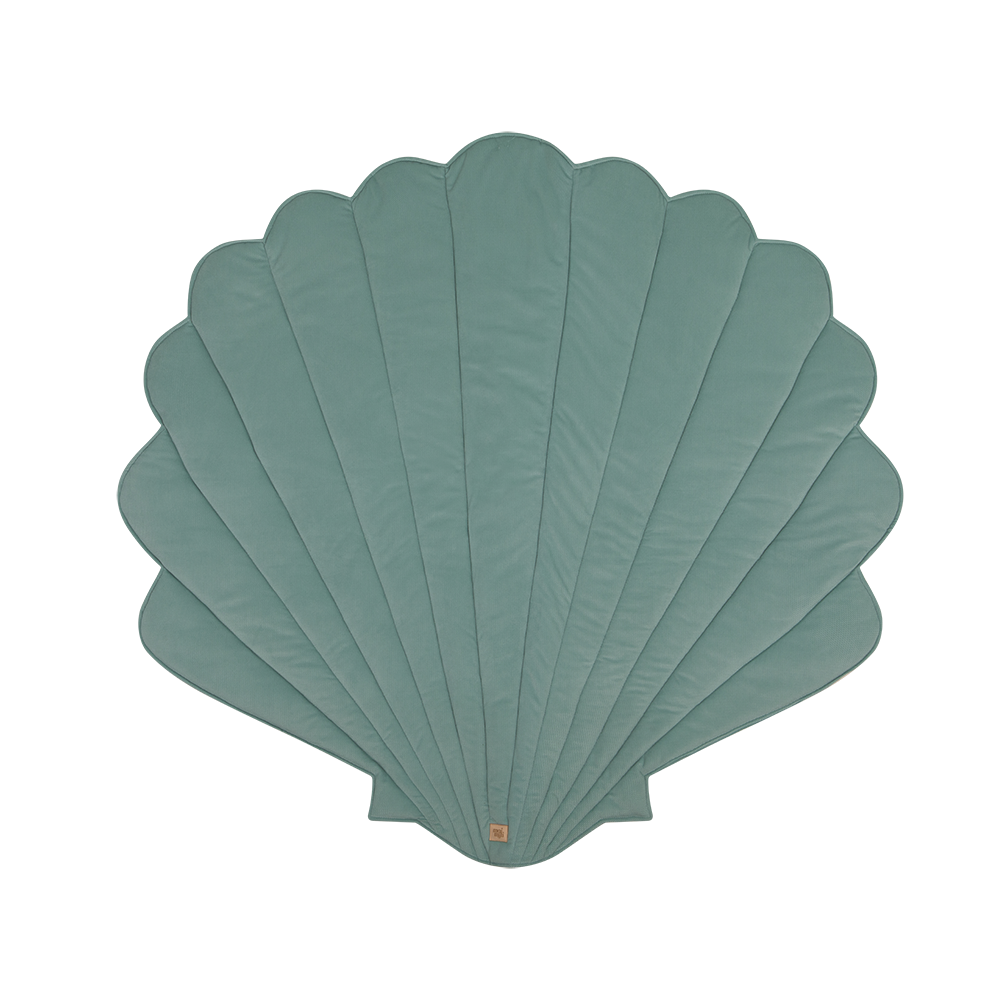Shell Play Mat, Mint Green Velvet
