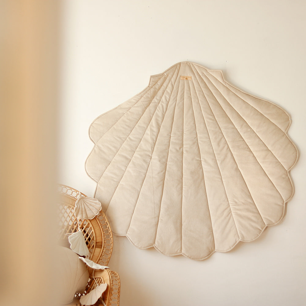 Shell Play Mat, Cream Velvet The Cosy Nursery