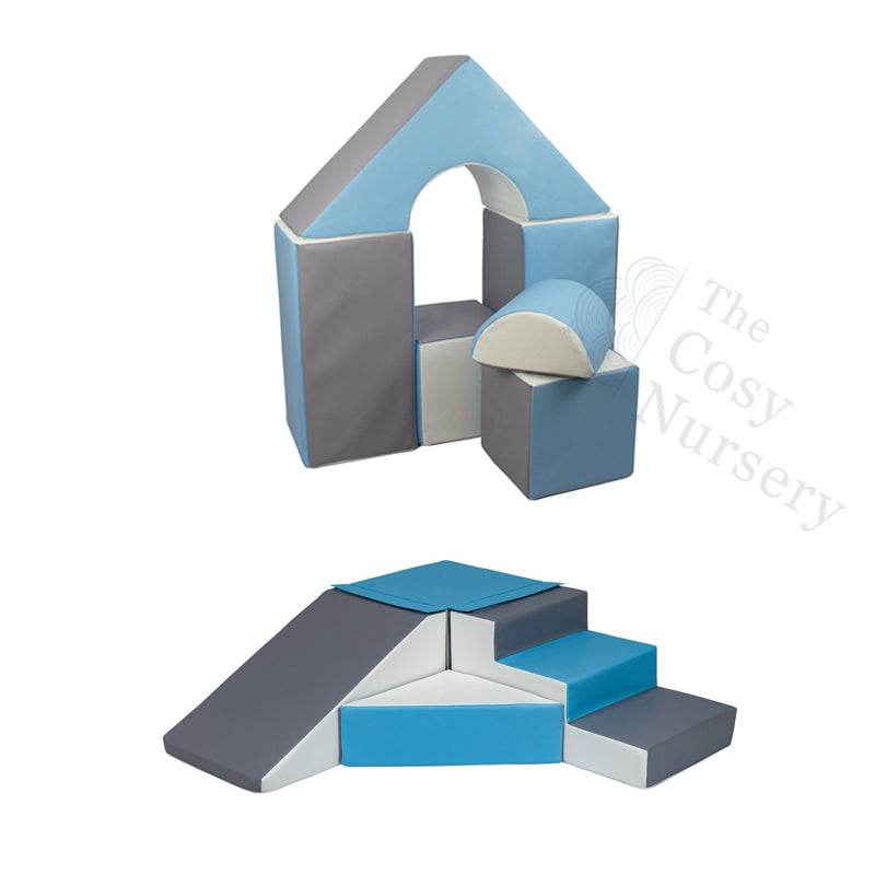 Castle (6 Pieces) + Slide & Step BUNDLE, Blue