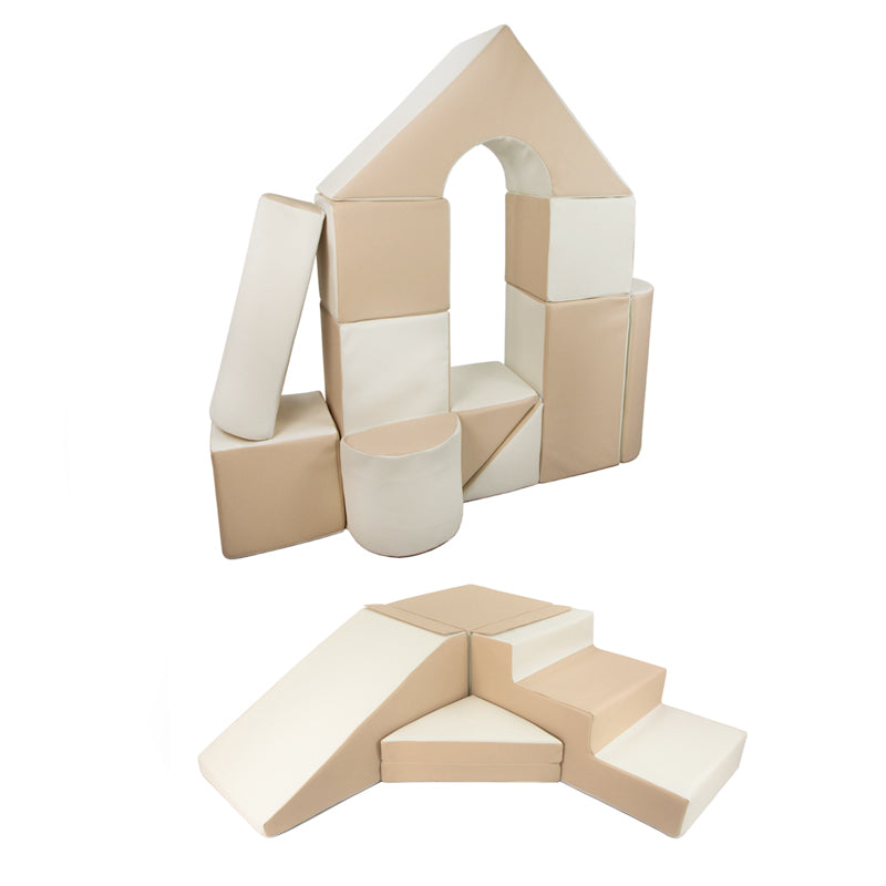 Castle + Slide & Step BUNDLE - Beige & White