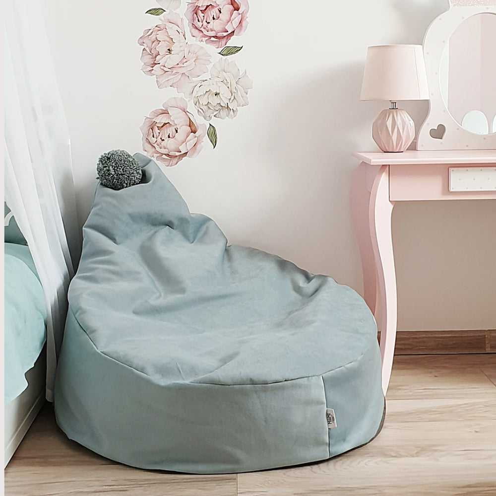 Velvet Beanbag Green