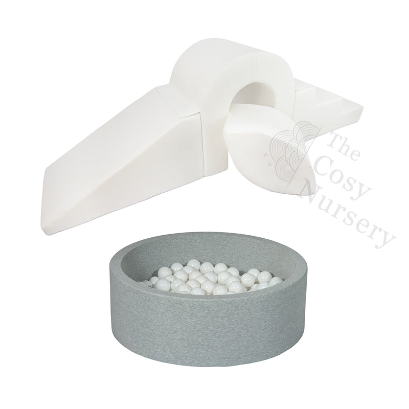 Bridge, Slide & Step + Ball Pit BUNDLE - White