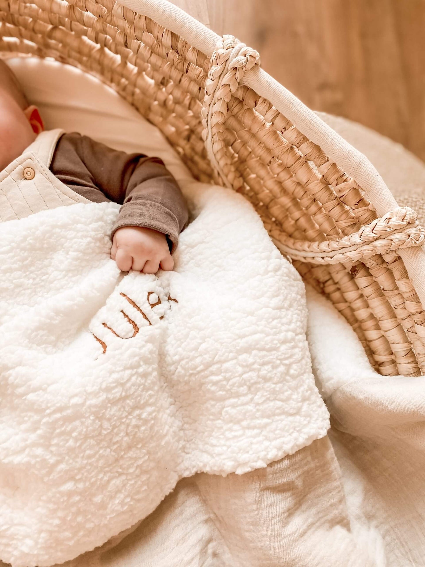 Personalised Bouclé Blanket, Ecru