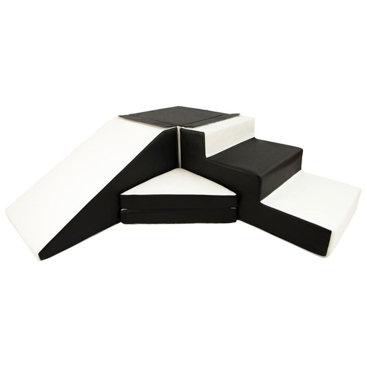 Slide and Step Soft Play Set, Black & White