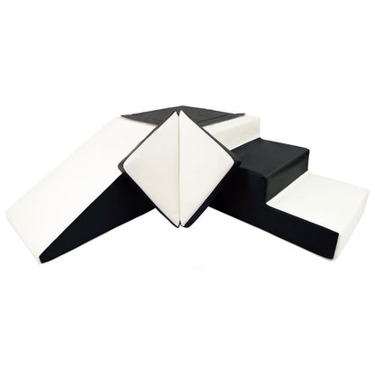 Slide and Step Soft Play Set, Black & White