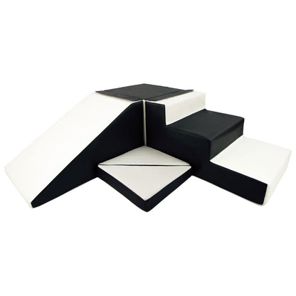 Slide and Step Soft Play Set, Black & White