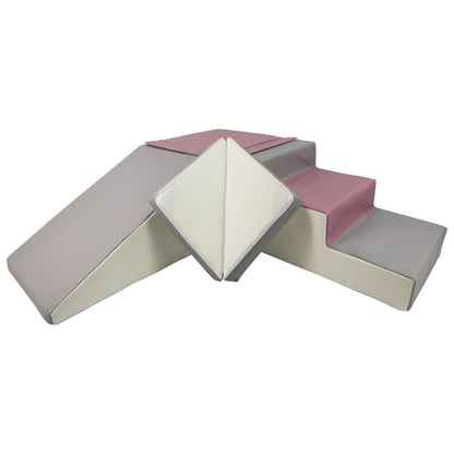 Slide and Step Soft Play Set, Purple, Grey & White