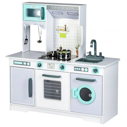 Maxi Wooden Play Kitchen, Grey & Turquoise