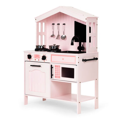 Midi Wooden Play Kitchen, Pastel Pink