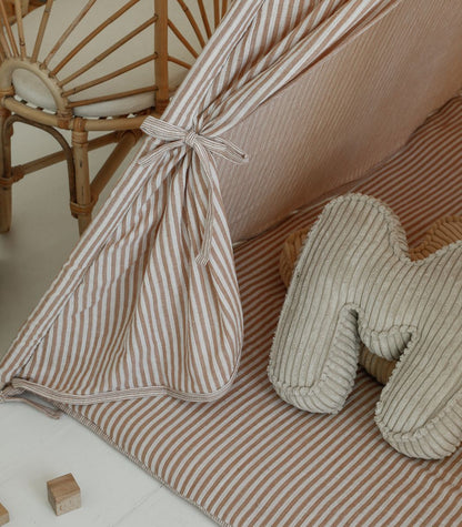 Stripe Teepee with Mat, Beige