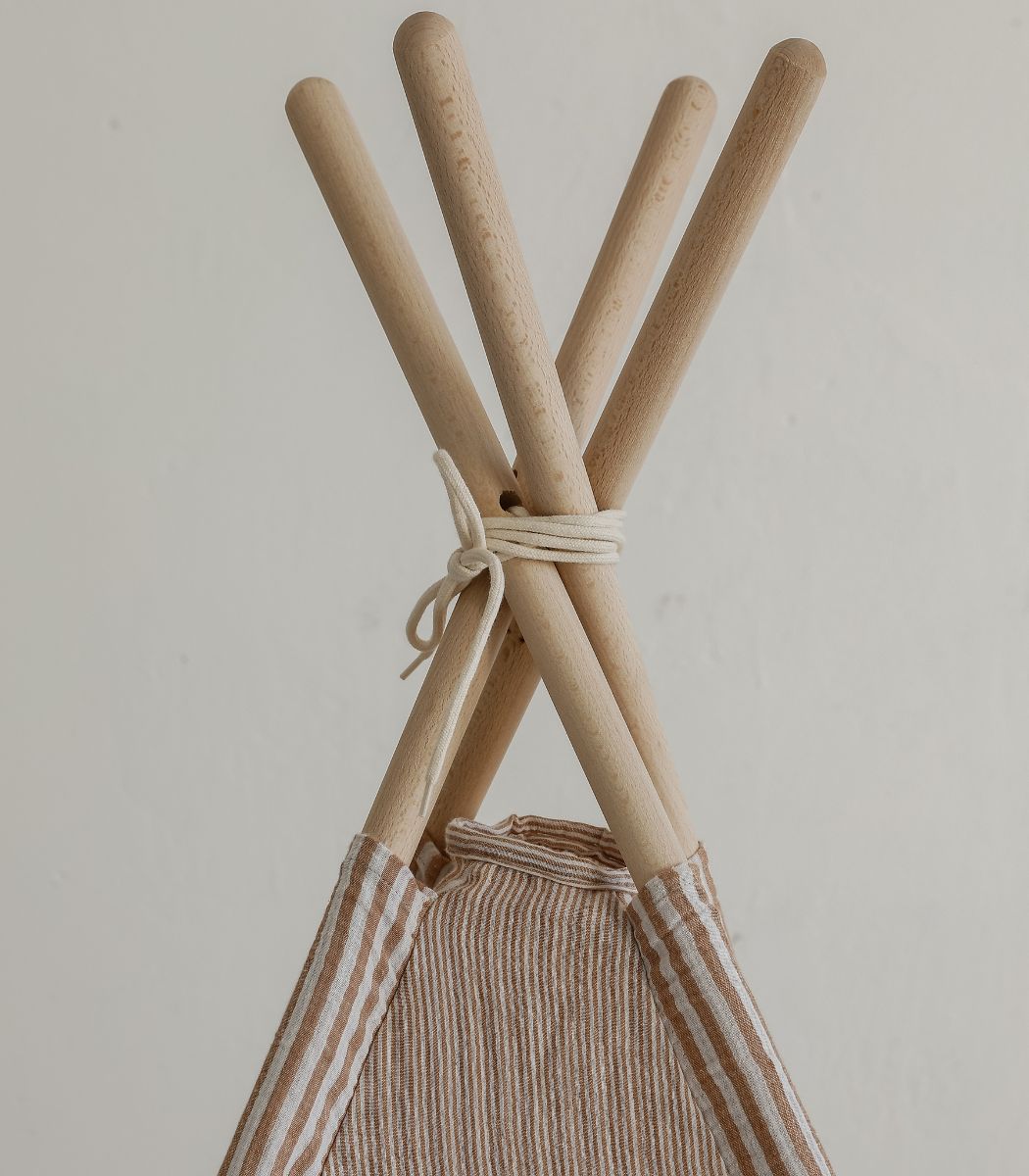 Stripe Teepee with Mat, Beige