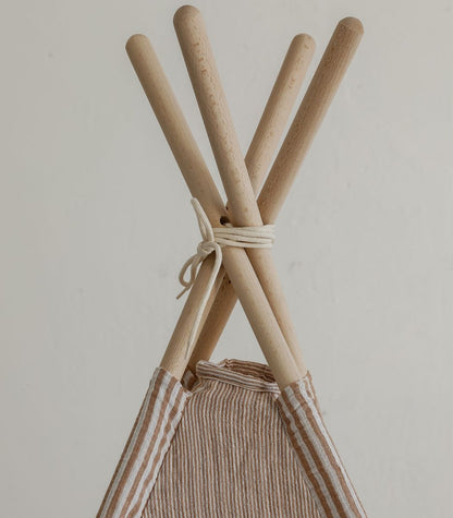 Stripe Teepee with Mat, Beige