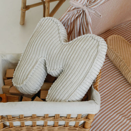 Corduroy Letter Cushion, Ivory