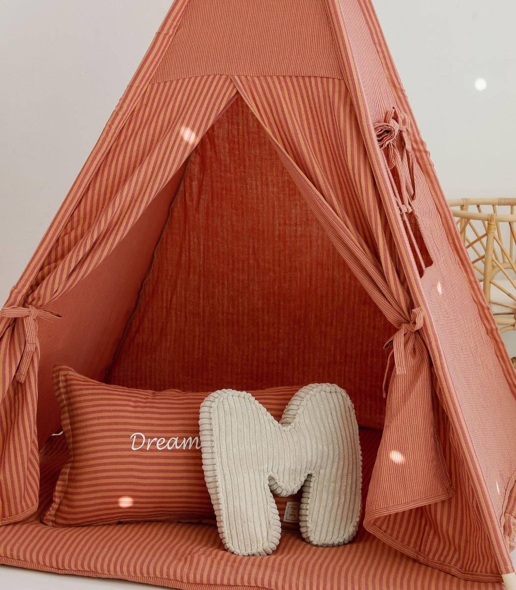 Stripe Teepee with Mat, Orange