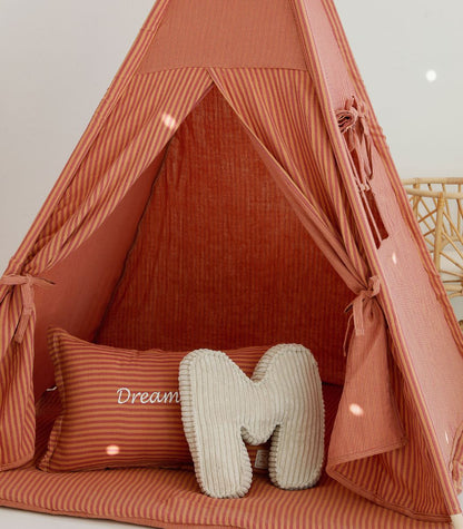 Stripe Teepee with Mat, Orange