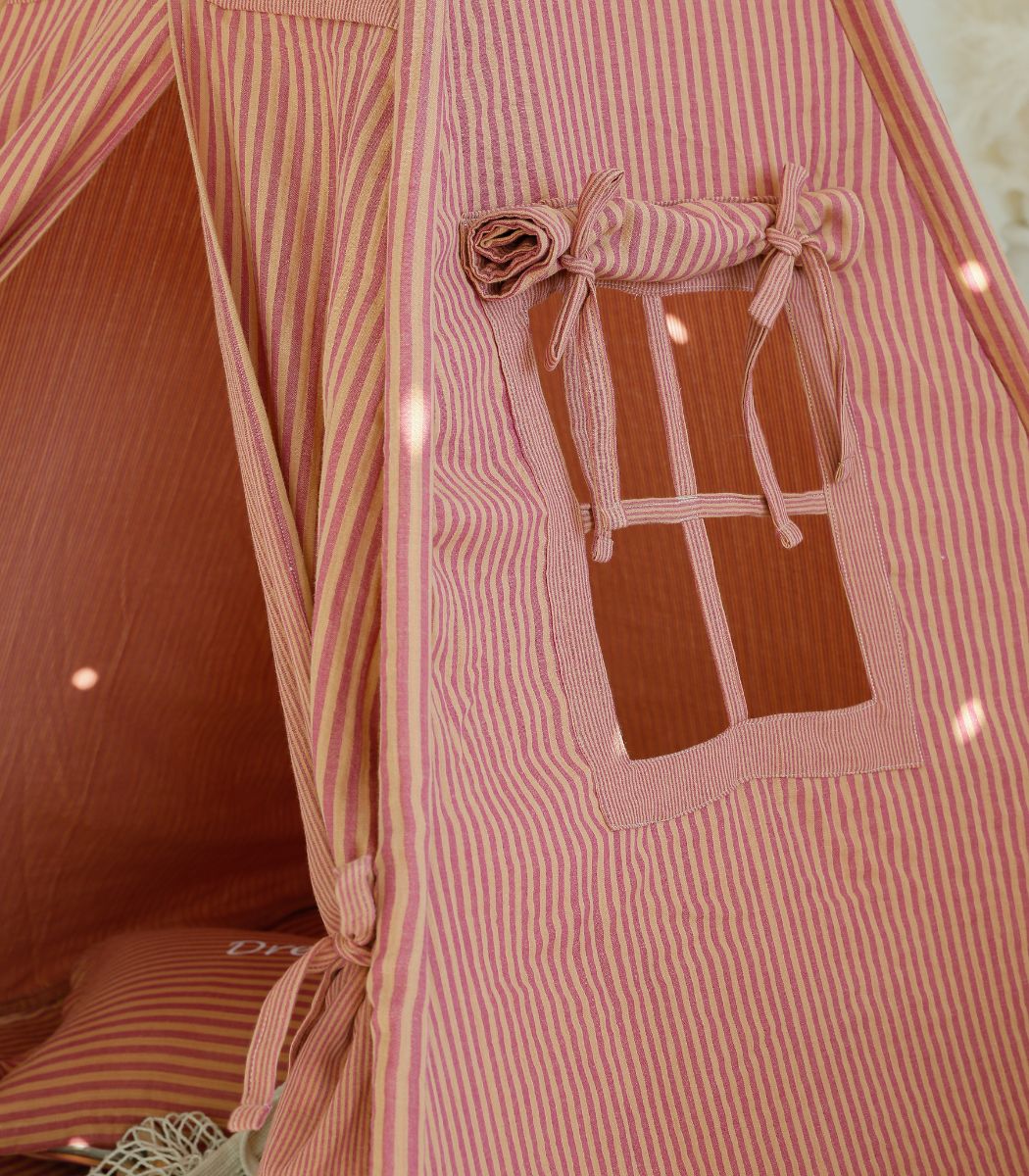 Stripe Teepee with Mat, Orange