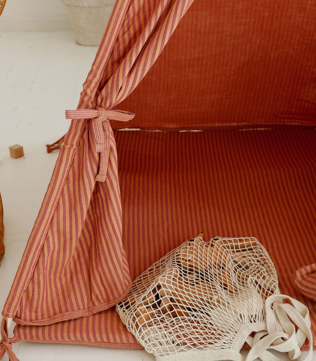Stripe Teepee with Mat, Orange