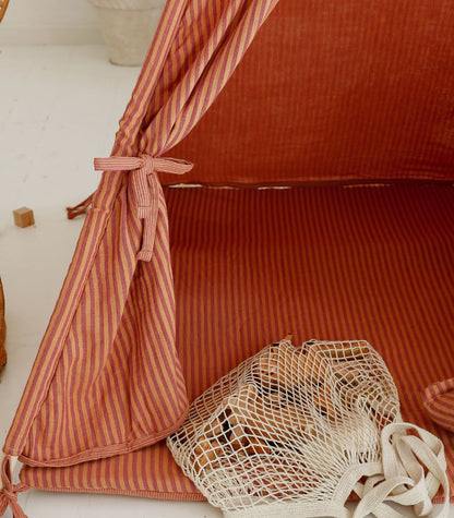 Stripe Teepee with Mat, Orange