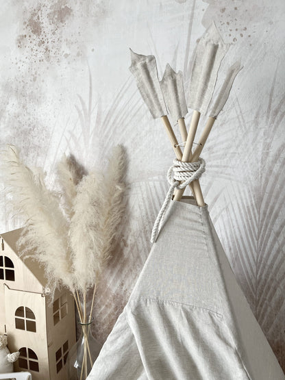 Luxe Linen Teepee Tent, Natural