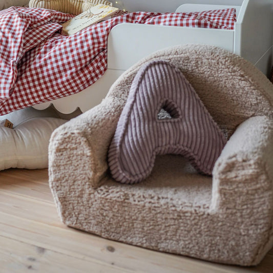 Corduroy Letter Cushion, Dusty Pink