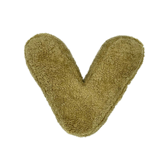 Bouclé Letter Cushion, Olive Green