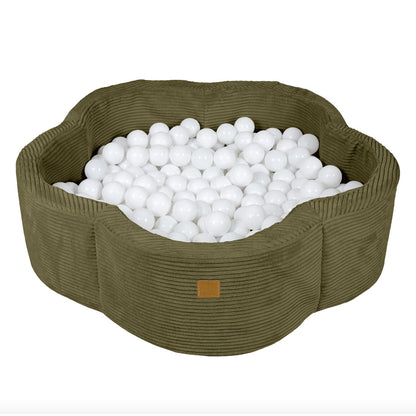 Flower Ball Pit with Cover, Olive Green