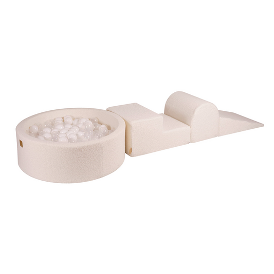 Bouclé Modular Play System with Maxi Ball Pit & Balls, White