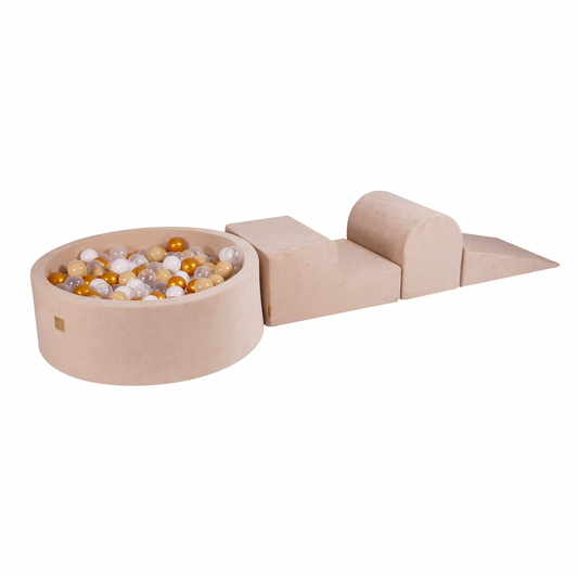 Modular Play System with Maxi Ball Pit & Balls, Velvet Light Beige