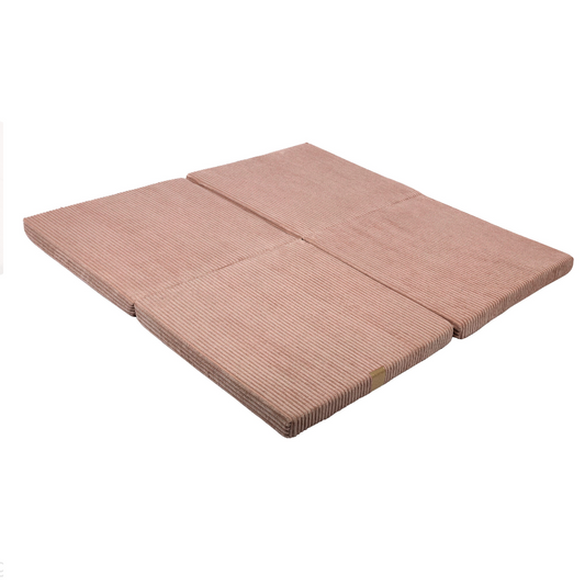 Square Foldable Padded Playmat, Chunky Corduroy, Powder Pink | 120cm
