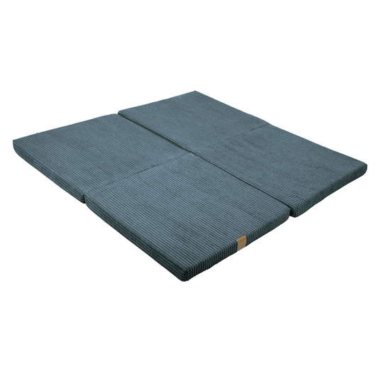 Square Foldable Padded Playmat, Chunky Corduroy, Teal | 120cm