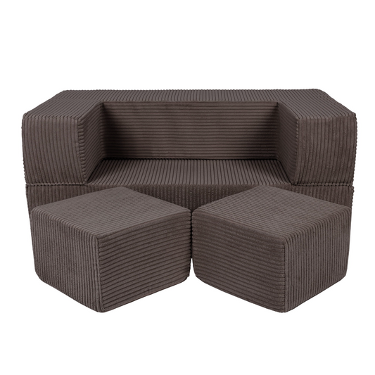 The Cube Couch, Chunky Corduroy Dark Brown