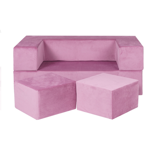 The Cube Couch, Velvet Pink