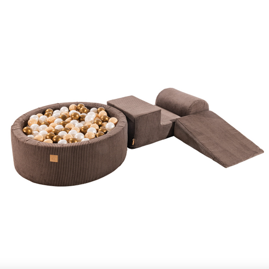 Modular Play System with Maxi Ball Pit & Balls Chunky Corduroy, Dark Brown