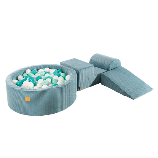 Modular Play System with Maxi Ball Pit & Balls Chunky Corduroy, Turquoise