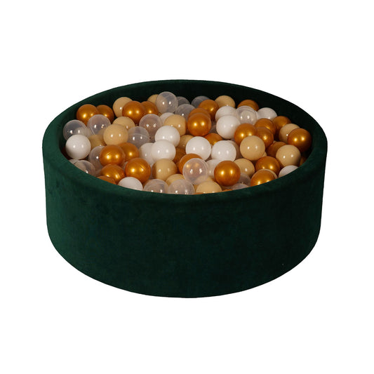 Velvet Round Ball Pit, Emerald Green