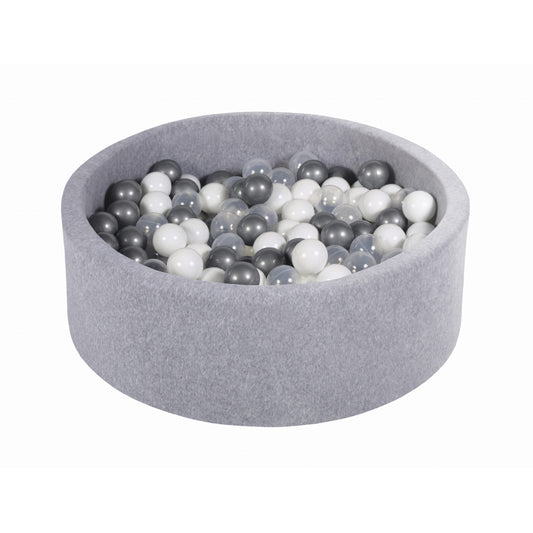 Velvet Round Ball Pit, Light Grey