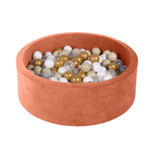Velvet Round Ball Pit, Orange