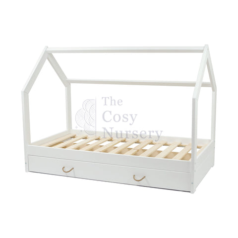 Wooden House Bed (with Drawers), Toddler