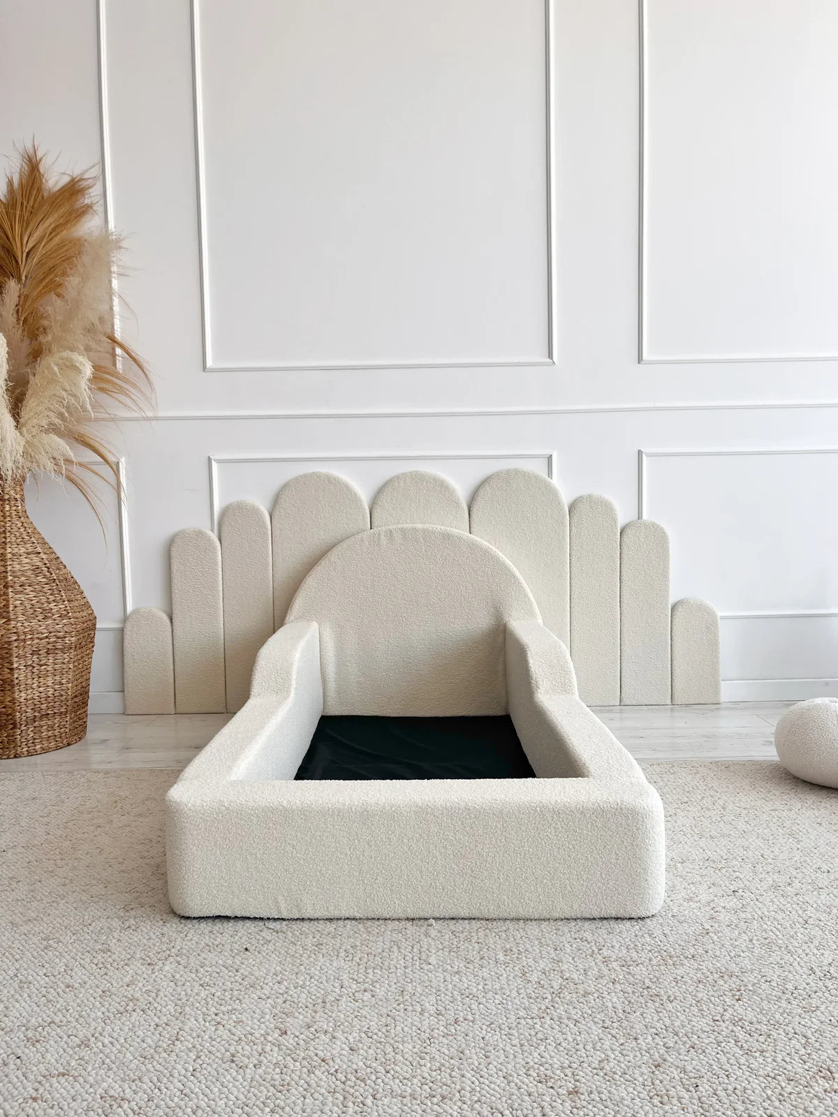 Cream Boucle, Luxury Children's Bed | Upholstered Montessori Toddler Bed