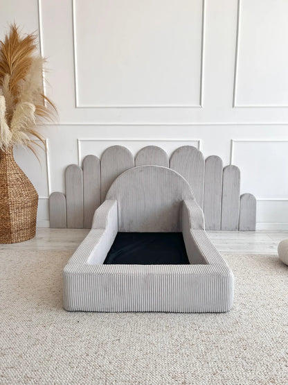 Grey Corduroy, Luxury Children's Bed | Upholstered Montessori Toddler Bed