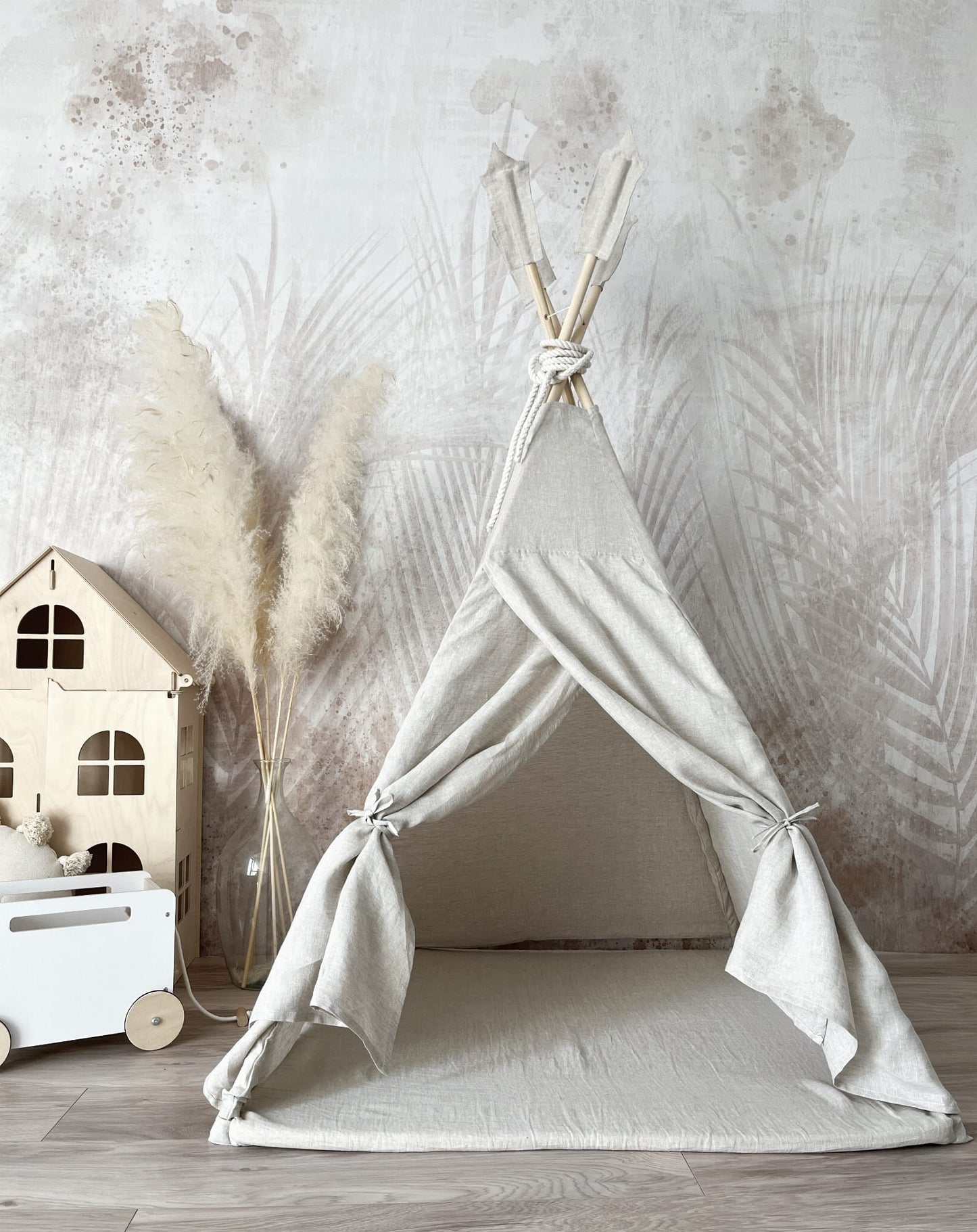 Luxe Linen Teepee Tent, Natural